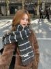 Korean retro striped circle wool blended scarf women's winter thickened soft warm atmosphere scarf manufacturer