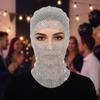 Zircon Rhinestone Head Mask Mesh Mask Turban Hat Elegant Fishnet Headhood  Carnival