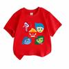 Kids Boys Girls 100% Cotton Crew Neck Short Sleeve T-Shirt, Cute Cartoon Emotion Characters Printed Casual Soft Breathable Tee for Daily Playwear Summ