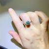 Elegant Women's Green Moissanite Ring: Multiple Styles, Simple, Full Diamond Design.