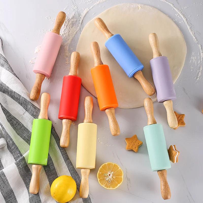 Hot Mini Wooden Rolling Pins Solid Natural Wood Rolling Pin Fondant Dough Roller Kitchen Cooking Baking Tools Accessories Crafts
