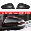 For Toyota RAV4 2014-2018 Car Replacement Rearview Side Mirror Cover Wing Cap Exterior Door Rear View Case Trim Housing Black