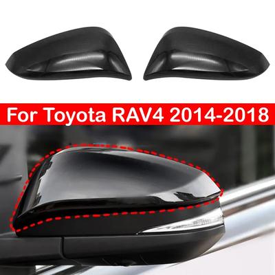 Für Toyota RAV4 2014-2018 Auto Ersatz Rückspiegel Seitenabdeckung Flügelkappe Außentür Rückansicht Gehäuse Zierleiste Gehäuse Schwarz