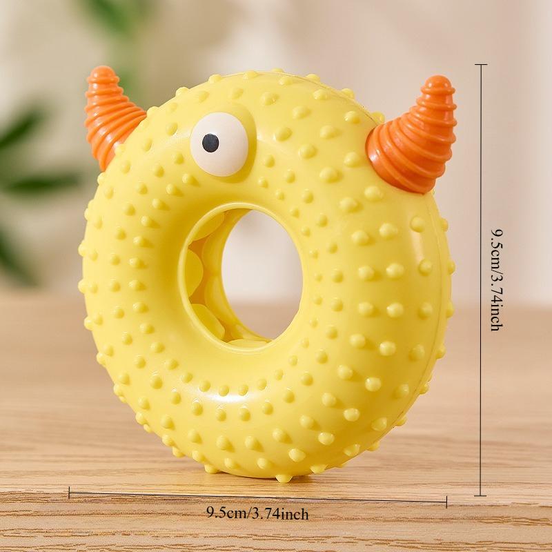 Dog Molar Toy Food Grade Silicone TPR Cute Little Monster Dog Tooth Cleaning Interactive Bite Resistant Sound Toy Pet Supplies
