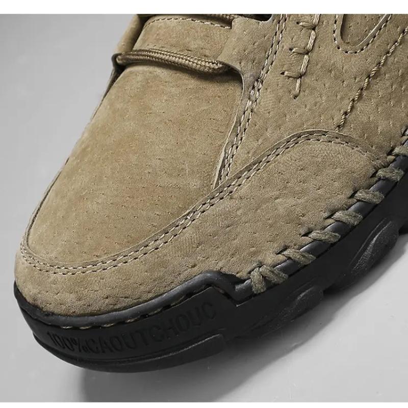 Nuevas Botas de Cuero Hechas a Mano para Hombre para Otoño Diseño Outdoor Zapatillas Hombre Transpirables Zapatos Casuales de Cuero Hombre Botines