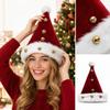 Adult Plush Christmas Hat with Bell for Family Party and Festive Holiday Decorations