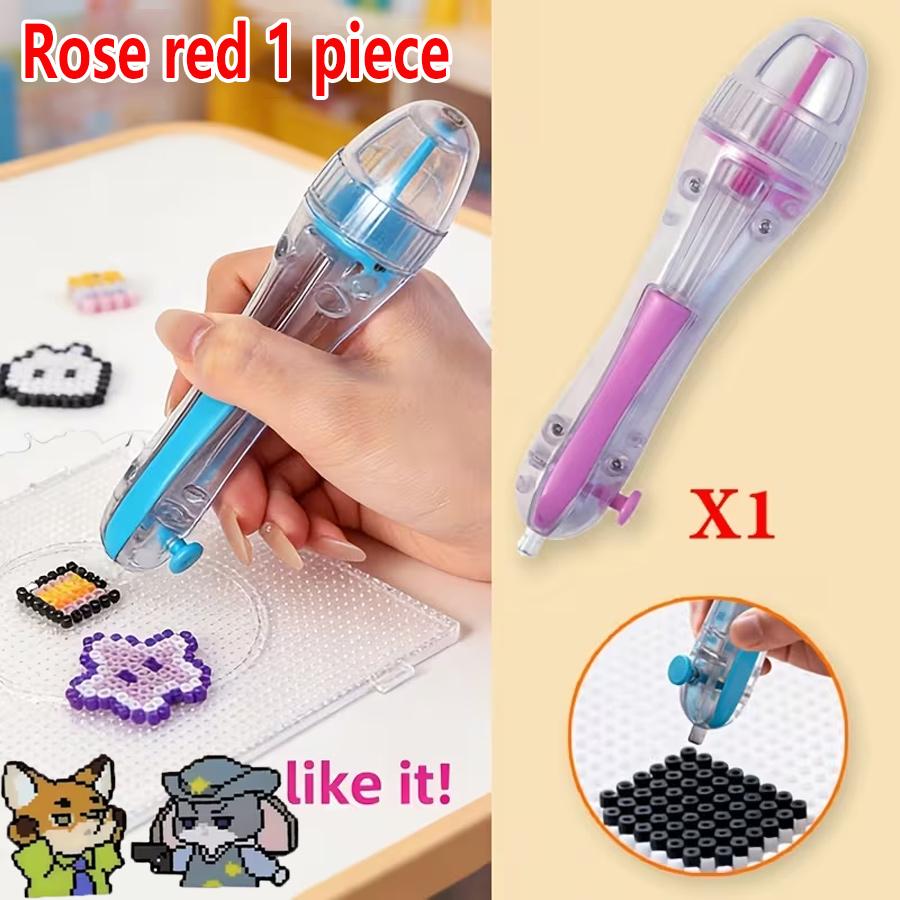 DIY Beaded Pens, 2.6mm 3D Pixel Puzzle Bead DIY Automatic Bead Pen | DIY Handmade Bead Puzzle Pen, Ergonomic Grip Design,