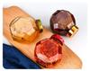 Vasetto Esagonale Premium per Miele in Vetro con Filettatura a Diamante e Coperchio in Legno, 500g