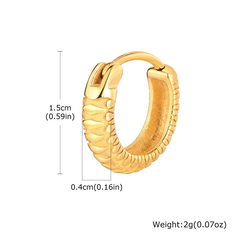 Punk Snake Hoop Earrings for Men,Vintage Waterproof Stainless Steel Sanke Earrings,Gothic Ear Jewelry Gift