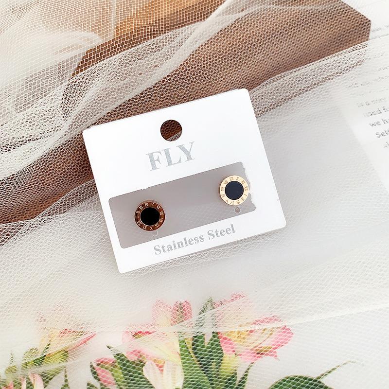 Klassische Mode 18K Gold Titanstahl einfache römische Ziffern runde Ohrstecker für Männer und Frauen 2025 neue Ohrringe