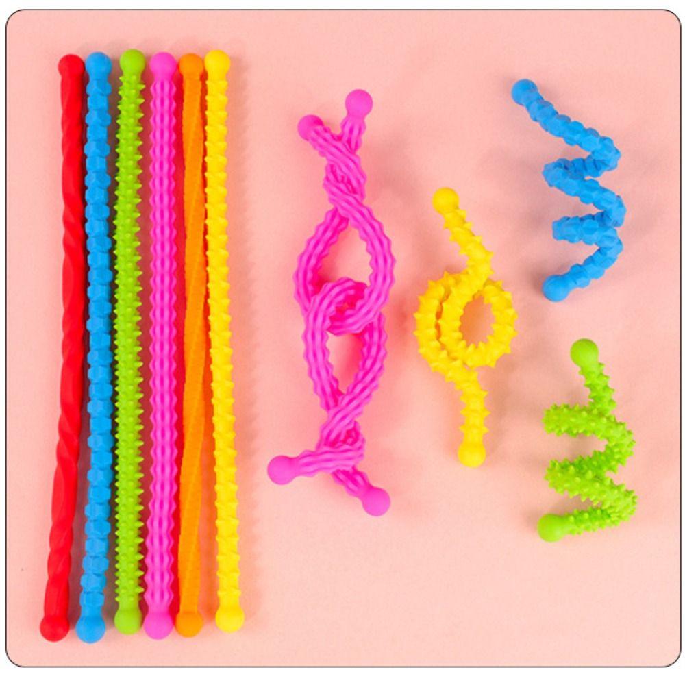 6pcs Silicone Sensory Sticks Fidget Toys Texture Quiet Twisting Fidget Toys  Kids Adults
