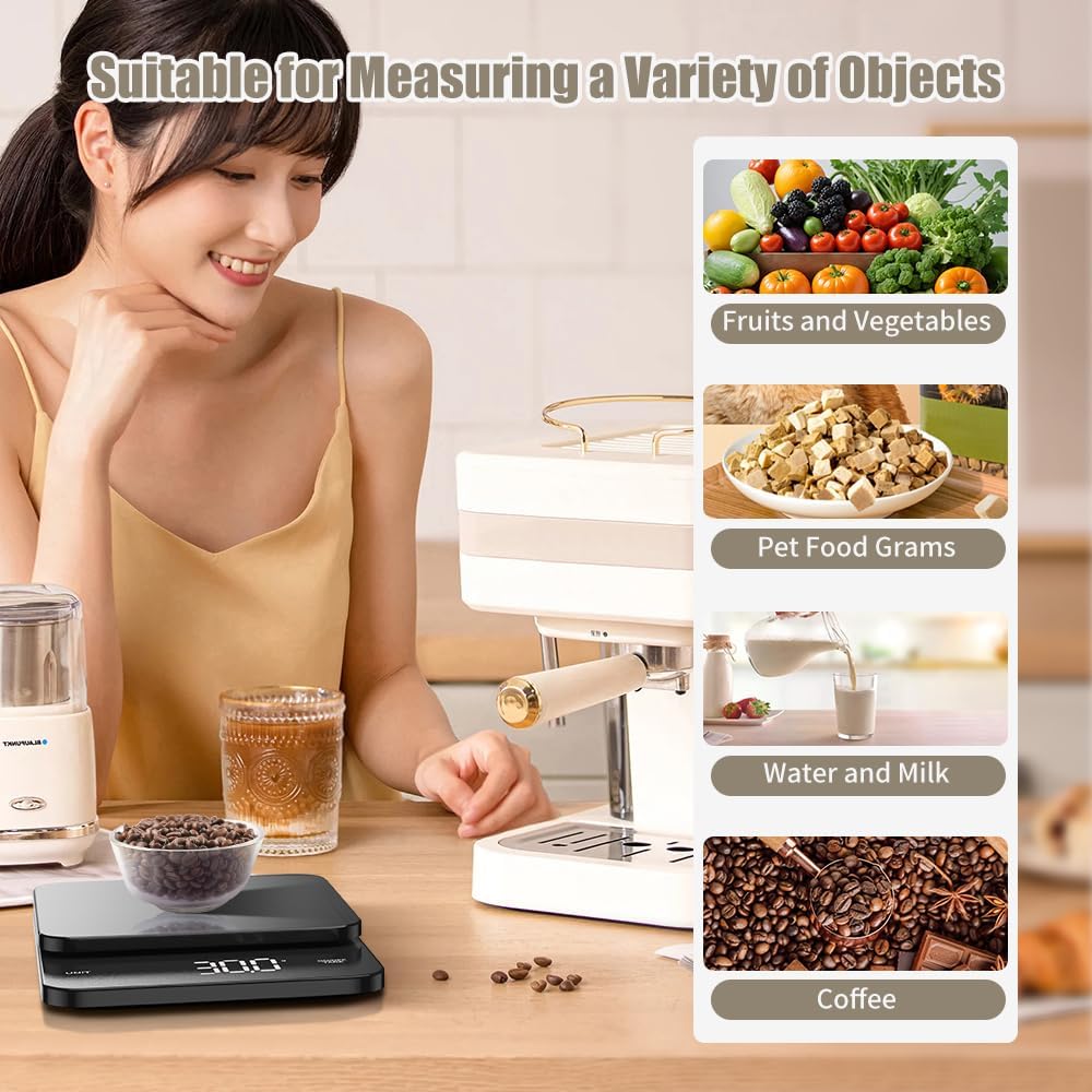OBEST CK2353 Digital Compact Scale with Tare and Counting Glass Touch Black Functions, Scale, Switch,