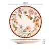French Ceramic Plates Exquisite Flower Pattern Steak Cake Dishes Household Fruit Plates Household Noodle Bowls Ceramic Tableware