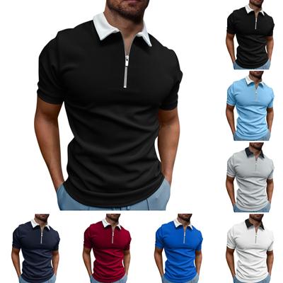 Summer Men's Sports Breathable Short Sleeve Golf Youth Men's Zipper Casual Top