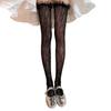 Japanese Fishnet Mesh Thigh High Stockings for Women Girl Flower Pattern Ruffle Lace Trim Frilly Over Knee Long Socks