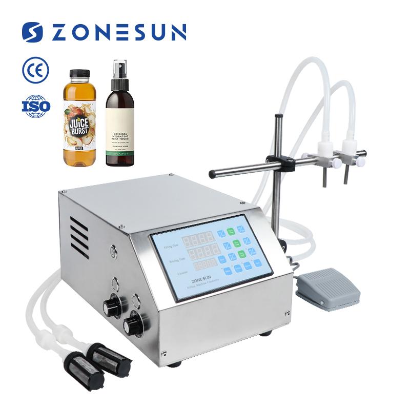 ZONESUN ZS-DPYT2P Riempitrice Liquidi Semi-Automatica a Pompa a Diaframma a Doppia Testa