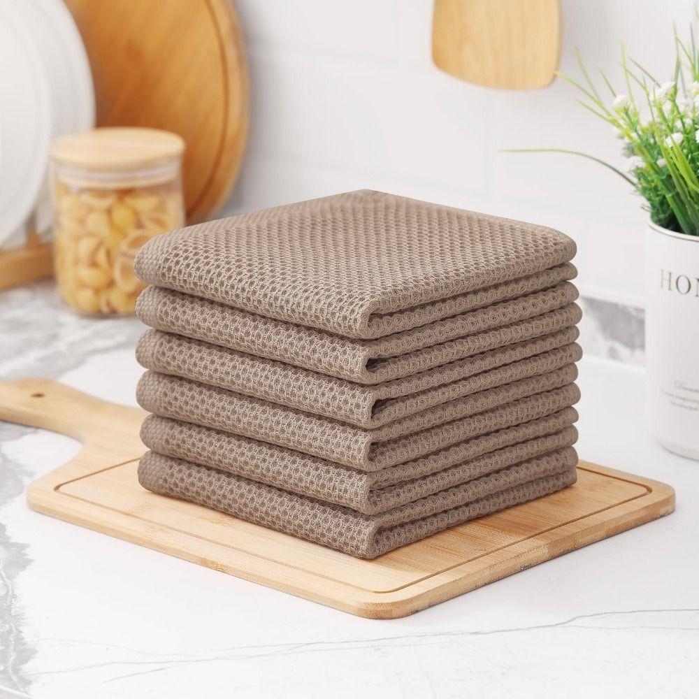 Soft and Absorbent Cotton Dish Cloths Quick Drying Waffle Weave Towels 12 X 12 Inches Washcloths Kitchen