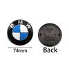 Blue White Car Front Hood Emblem 74mm 82mm Rear Badge 68mm 56mm Wheel Hub Cap 45mm steering wheel stickers Accessories For BMW QZ5