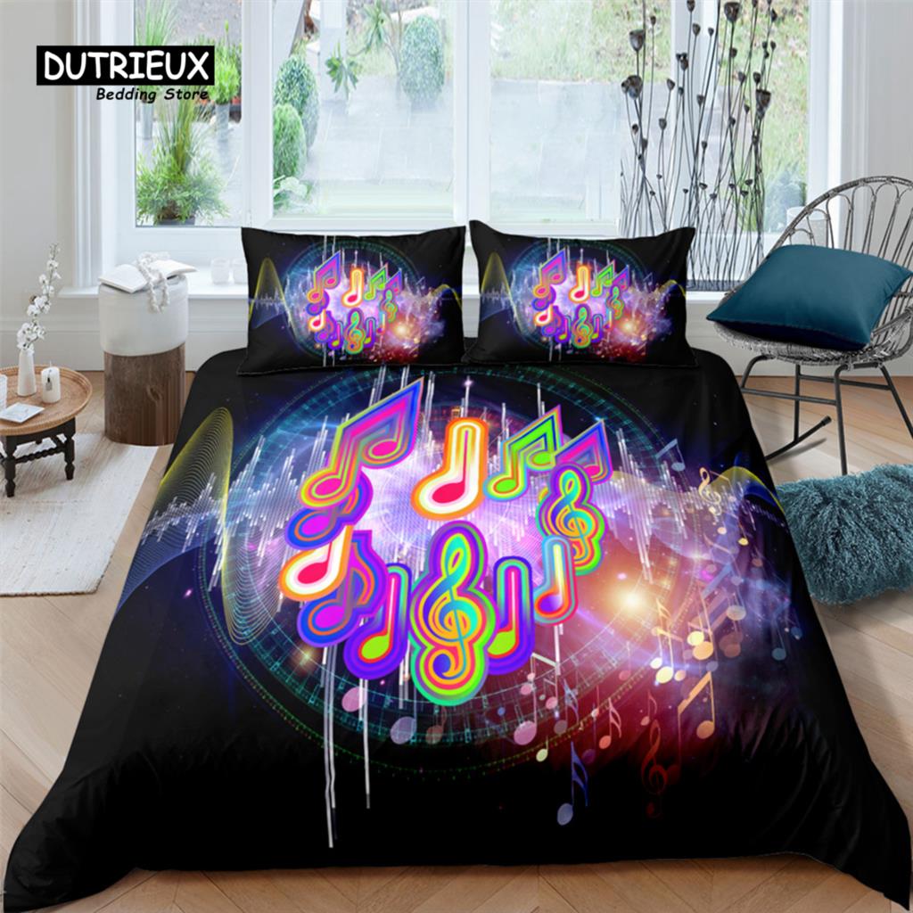 Home Living Luxury 3D Color Notes Print 2/3Pcs Comfortable Duvet Cover PillowCase Bedding Sets Kids Queen and King EU/US/AU Size