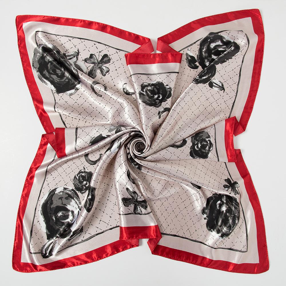 Høykvalitets luksuriøst silkeskjerf pannebånd Skjerf Halsskjerf For kvinner Kjede Silkeskjerf Dekorativt sjal for kvinner