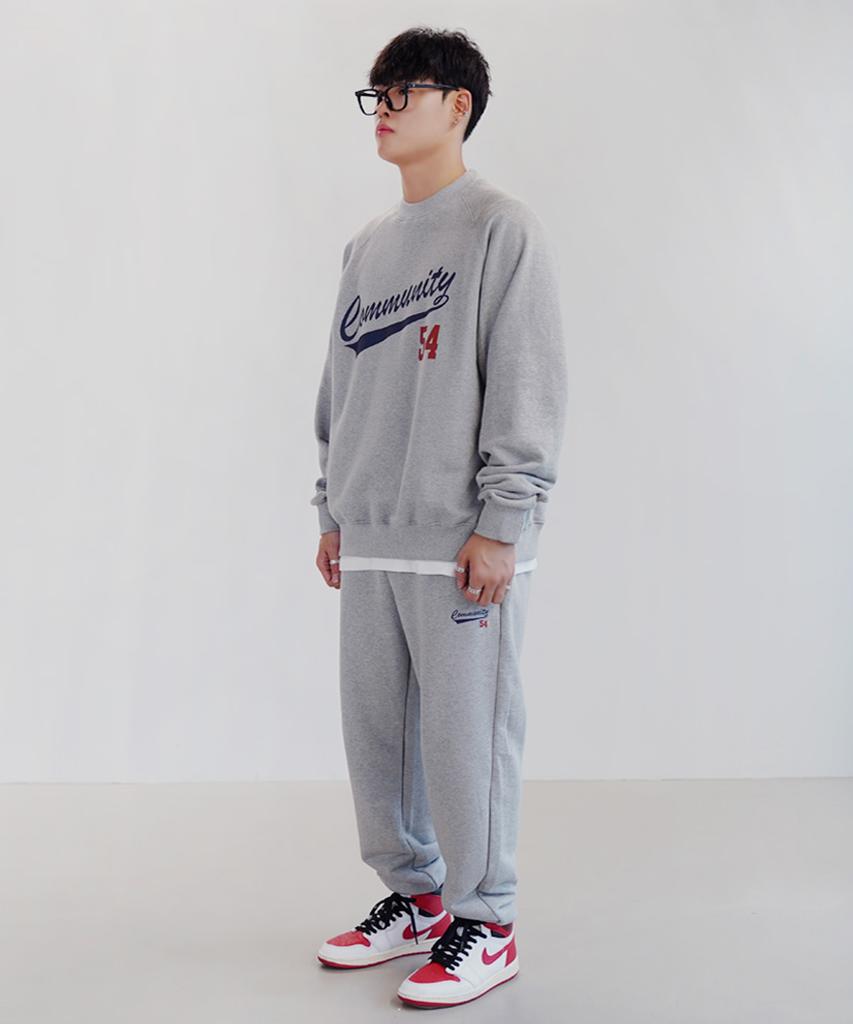 Deomail [Set]Community 54 Sweat Shirts Pants - Gray