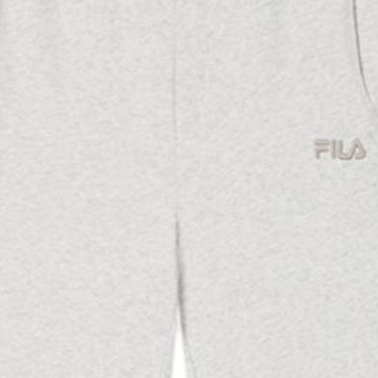 FILA Original Logo Loose Comfortable Cuffed Fleece Knit Casual Pants Women bottoms Gray F51W449601F-MG