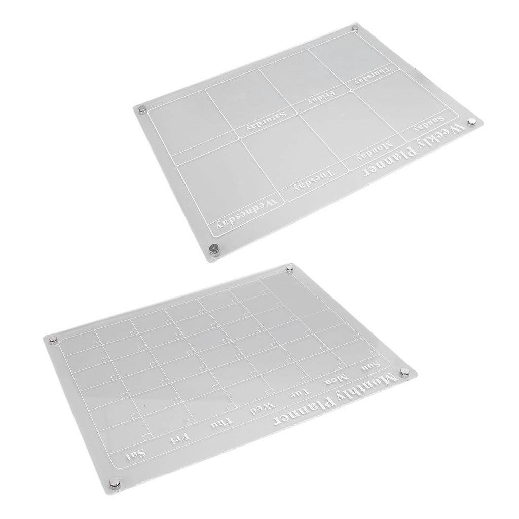 Monthly and Weekly Planning Board Set Clear Acrylic Dry Erase Board Schedule List Planner Calendar with 3 Color Pens