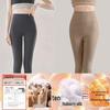Women's High-Waisted Thermal Fleece Pants: Seamless Wool and Silk Base Layer for Indoor Autumn/Winter Wear.