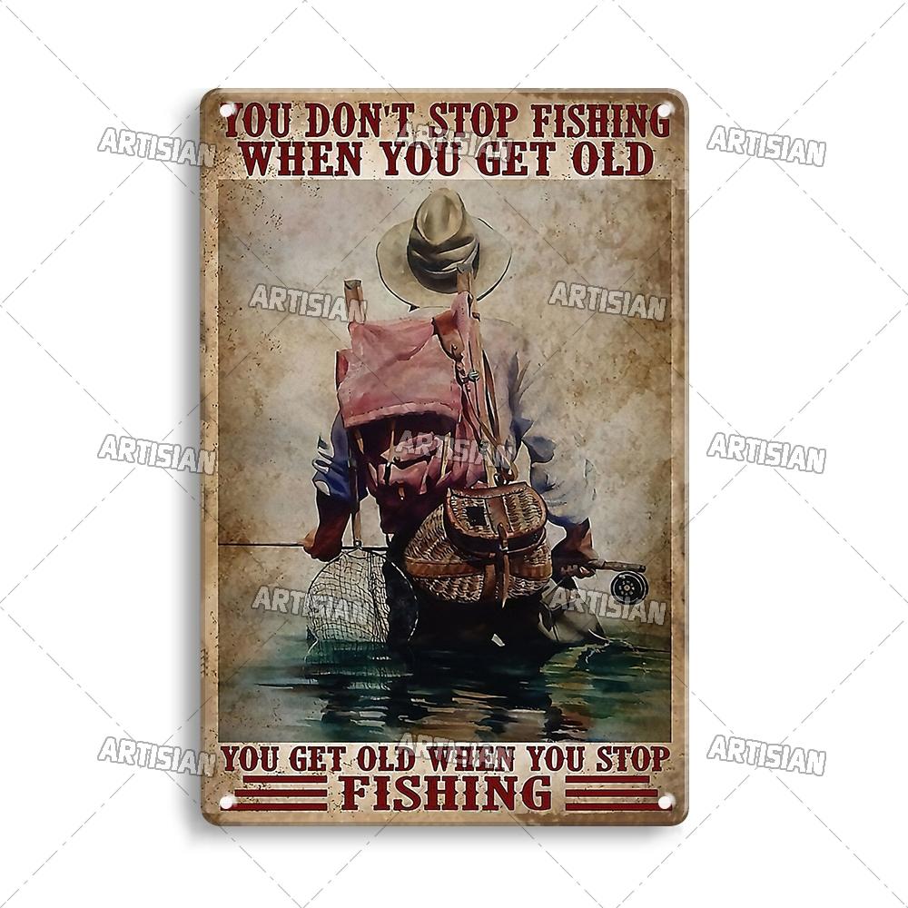 Rzemieślniczy Połów Ryb Metalowy Znak Sportowy Plakat Cyna Przynęta Dekoracyjny Talerz Dekoracja Ścienna Garaż Bar Pub Klub Hotel Kawiarnia Kuchnia Dom