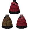 Gothic Steampunk Pirate Skirt For Women With Layered Ruffles For Costume Parties