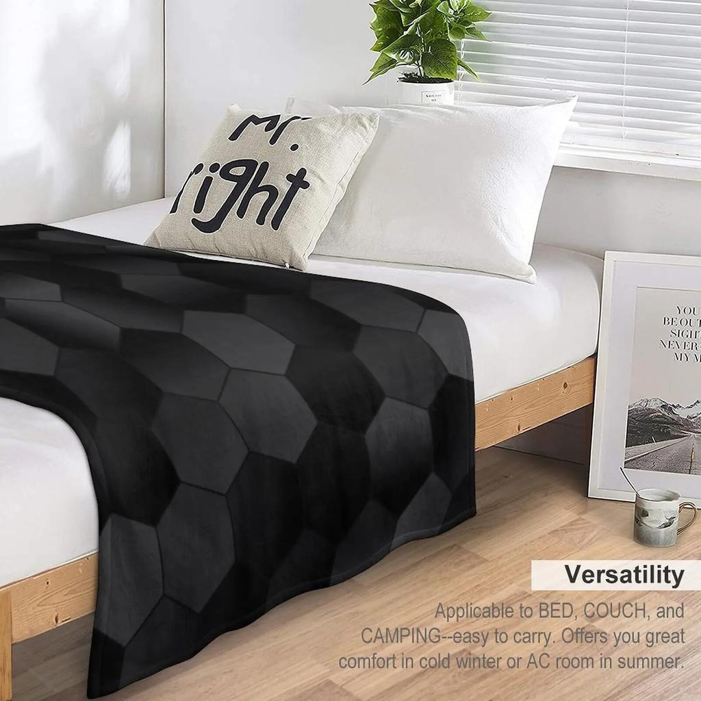 Charcoal Black Hexagons Throw Blanket Furry Blankets Blankets For Baby