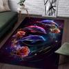1PC Glowing dolphins and roses Print Carpet Rug for Living Room Bedroom Sofa Doormat Home Decor Non-slip Floor Mat