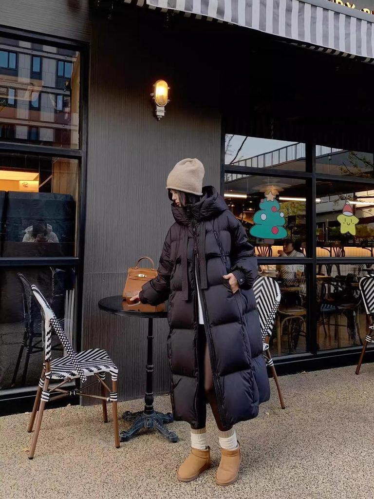 2024 Women's Long Over-the-Knee Thick Down Jacket - Korean Loose Fit Winter Coat