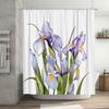 Elegant Iris Shower Curtain Decorative Bathroom Set With Vibrant Floral Design Waterproof Durable Easy To Install And Maintain