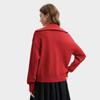 Fila CNY Fashion Simple Basic Sweet Cute Versatile Casual Comfortable Loose Knit Half-Zip Blush Sweater Women Sweater Red F11W619404FPK