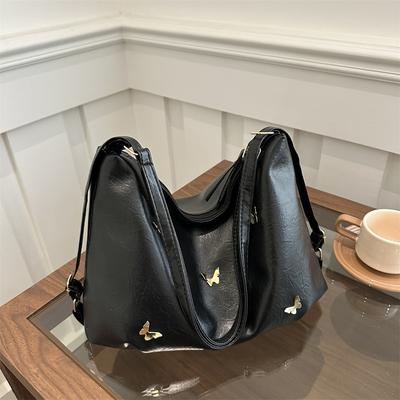 Modische Plissierte Schmetterlings-Achseltasche Trendige Vielseitige Schultertasche Einfache Tragetasche mit Großer Kapazität
