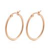 30-80Mm Big Simple Classic Hoop Earrings For Women Girls Circle Stainless Steel Earrings Gold  Color Round Earings Gift