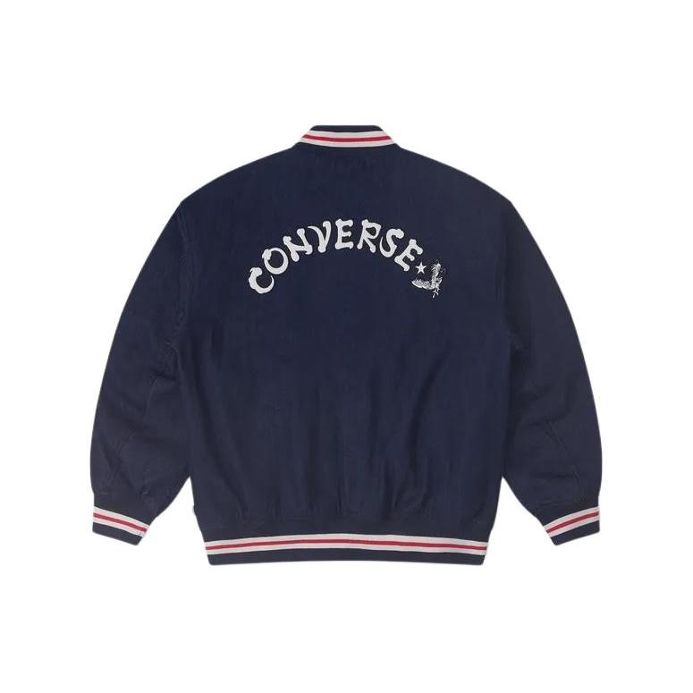 New Converse Baseball Jacket Men's Navy Blue 10026807-A02