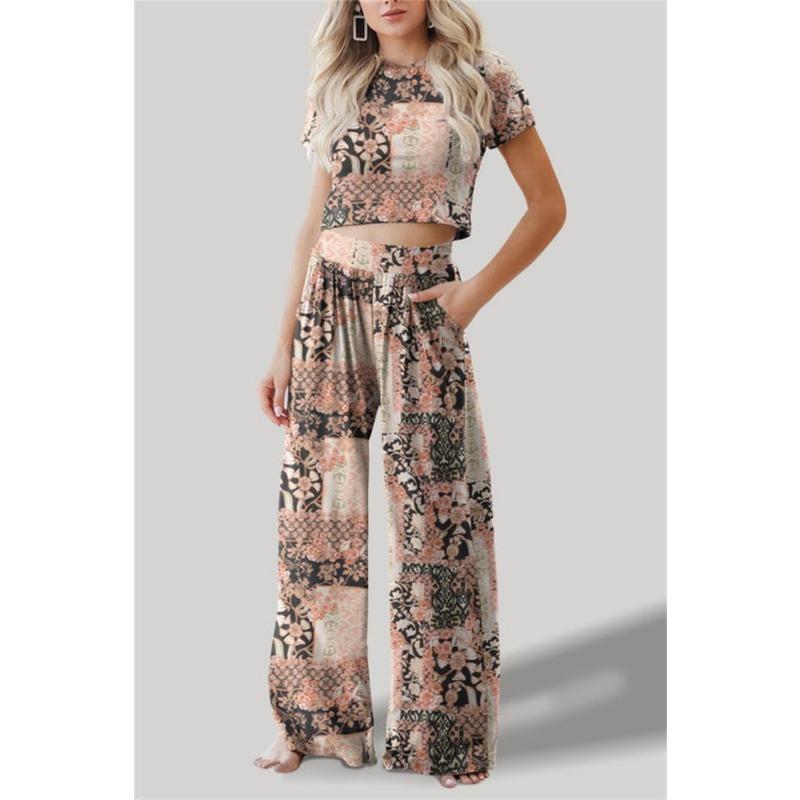

Женские брюки с круглым вырезом, повседневный костюм с принтом XL