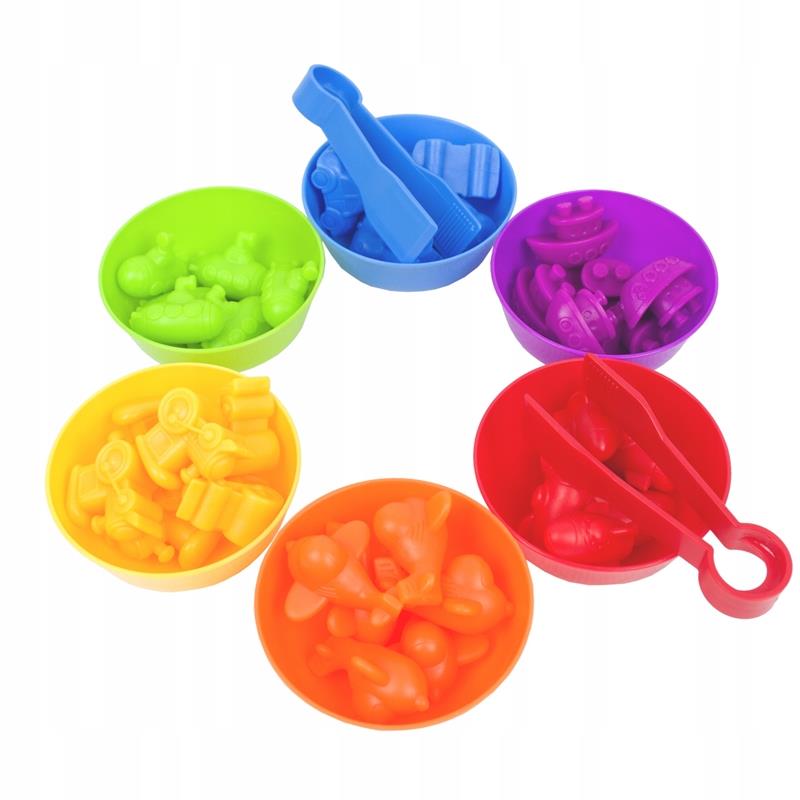 Sorter Imparare i Colori Contare Montessori Veicoli Afferrare Figure Tubo