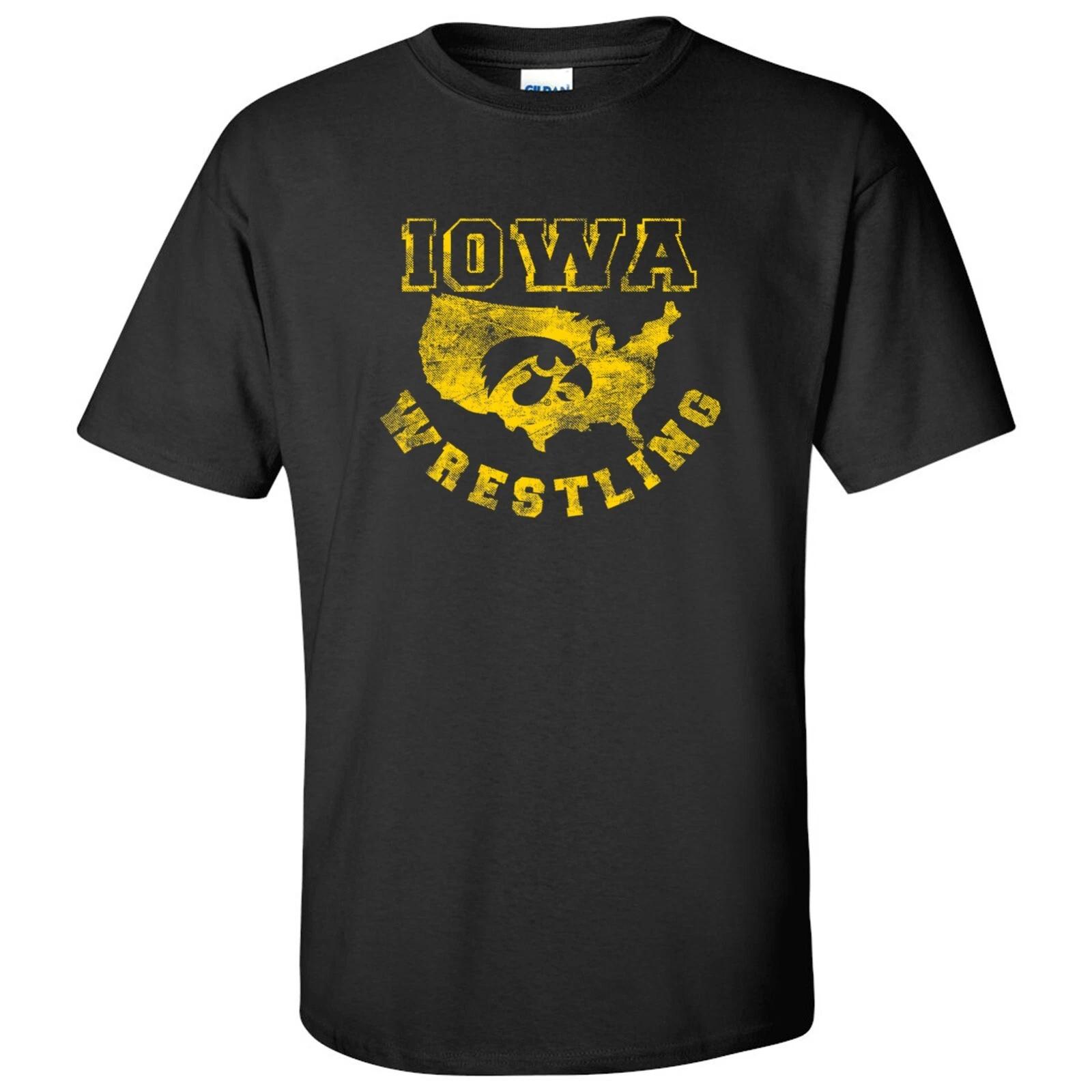 Iowa Hawkeyes America Wrestling T-Shirt - Black M