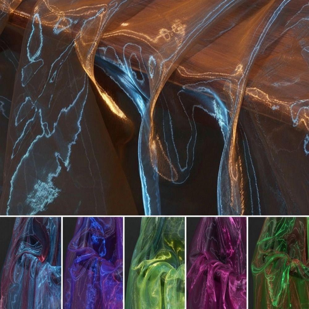 Nähbastel 100x150cm Zweifarbiges Farbverlaufsgewebe Leichtes Buntes Gaze-Stoff Dünner Durchsichtiger Tüll-Gaze-Stoff Brautkleid