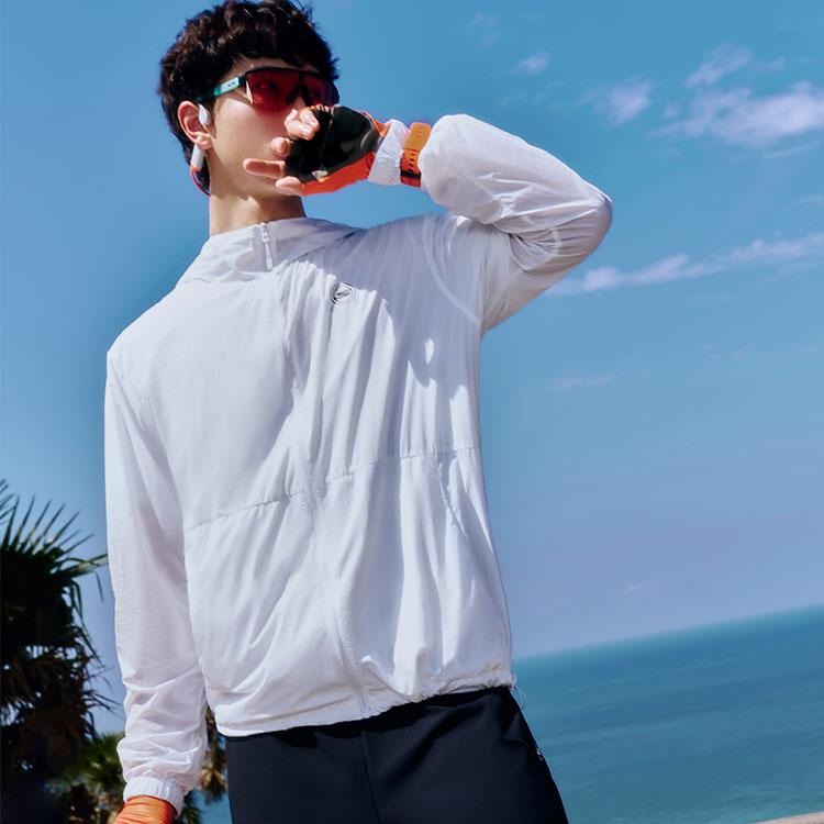 Skechers Lightweight Outdoor Sports Jacket Quick-Dry UV Protection Sunshade Men Jackets Bright-White P224M032-0019