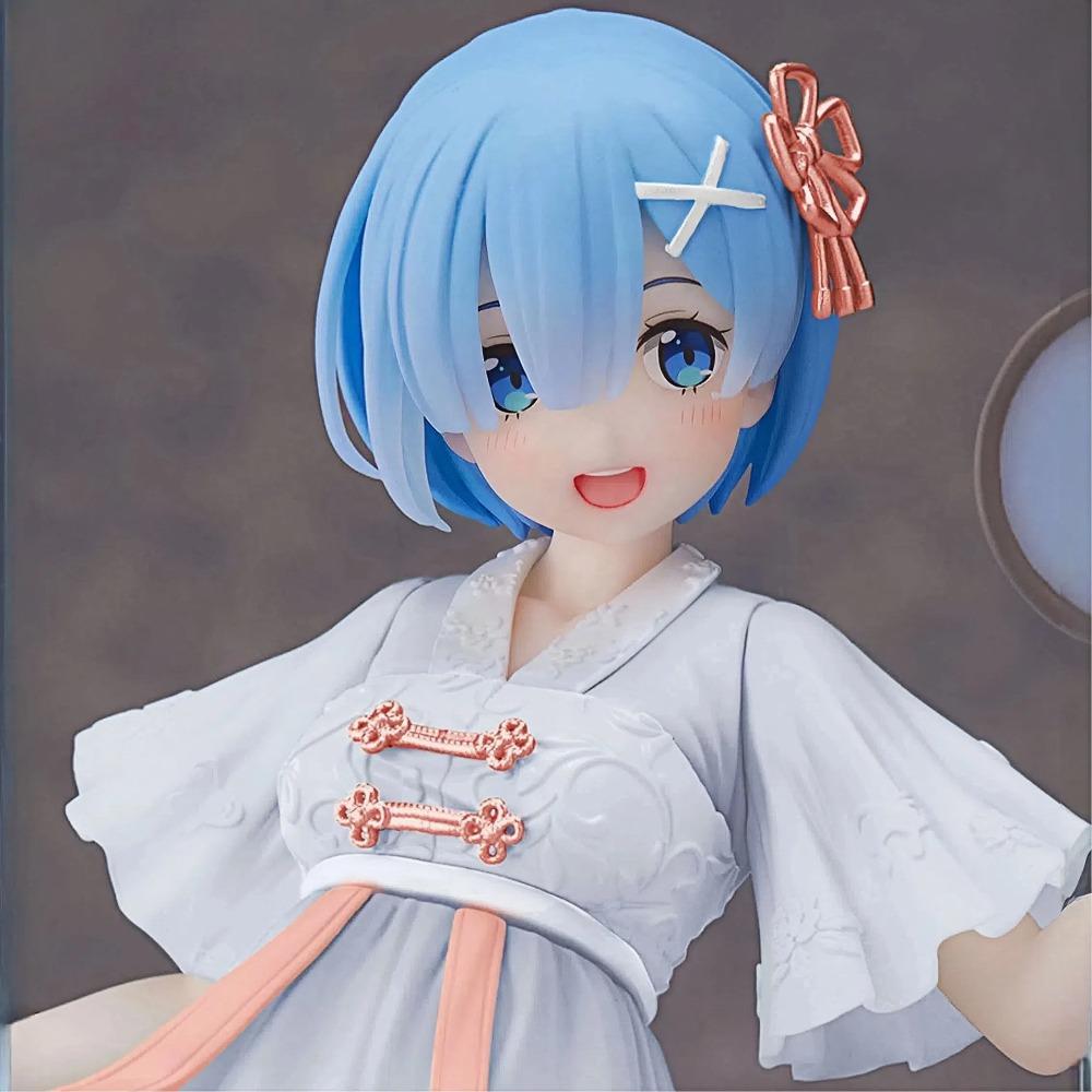Re:Zero Rem Chinese Hanfu PVC Figure - 180mm Collectible Car Dashboard Decor, Anime Statue for Desk Office Gaming Room Gift