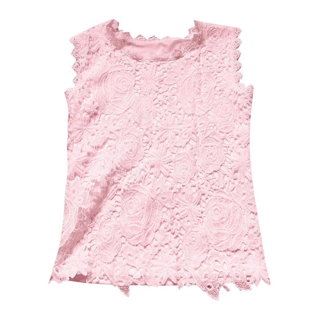 Women's Fashion Lace Patchwork Round Neck Vest