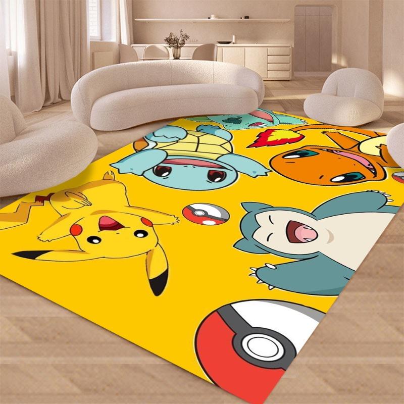 Disney Cartoon P-okemon Niedlicher P-ikachu Teppich Teppich für Schlafzimmer Wohnzimmer Zuhause Sofa Dekoration Kinder Große Bodenmatte Geschenk
