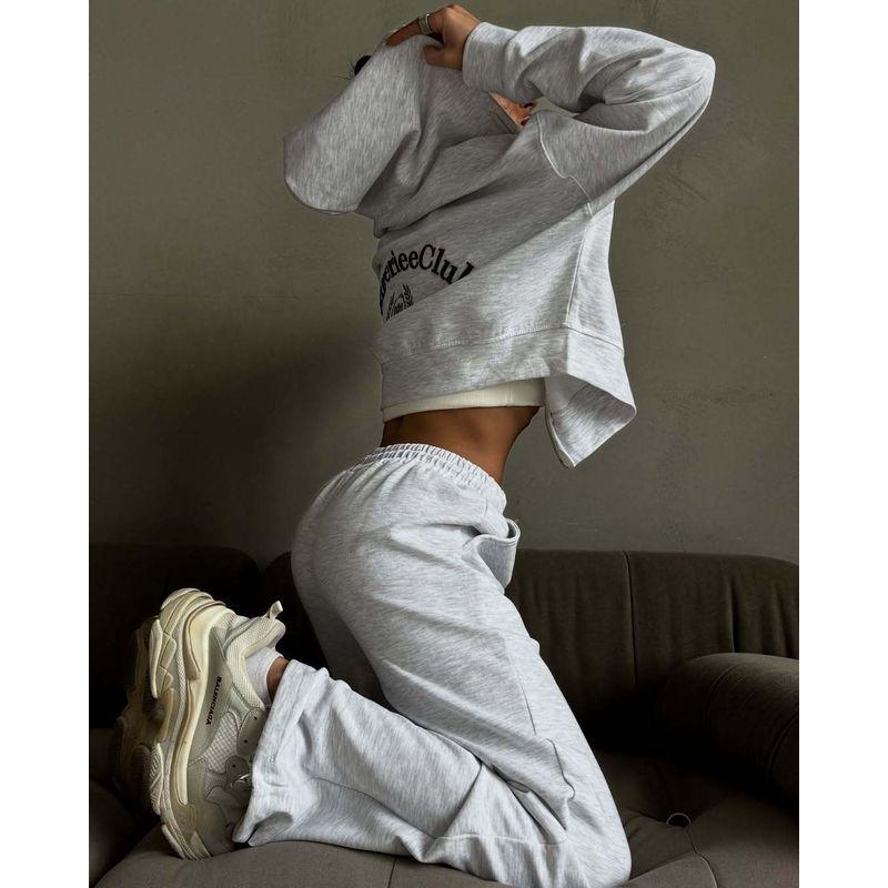 European and American Hoodie Casual Simplicity Zip-up Sports Trousers Hoodie Set Sports Trousers Suit