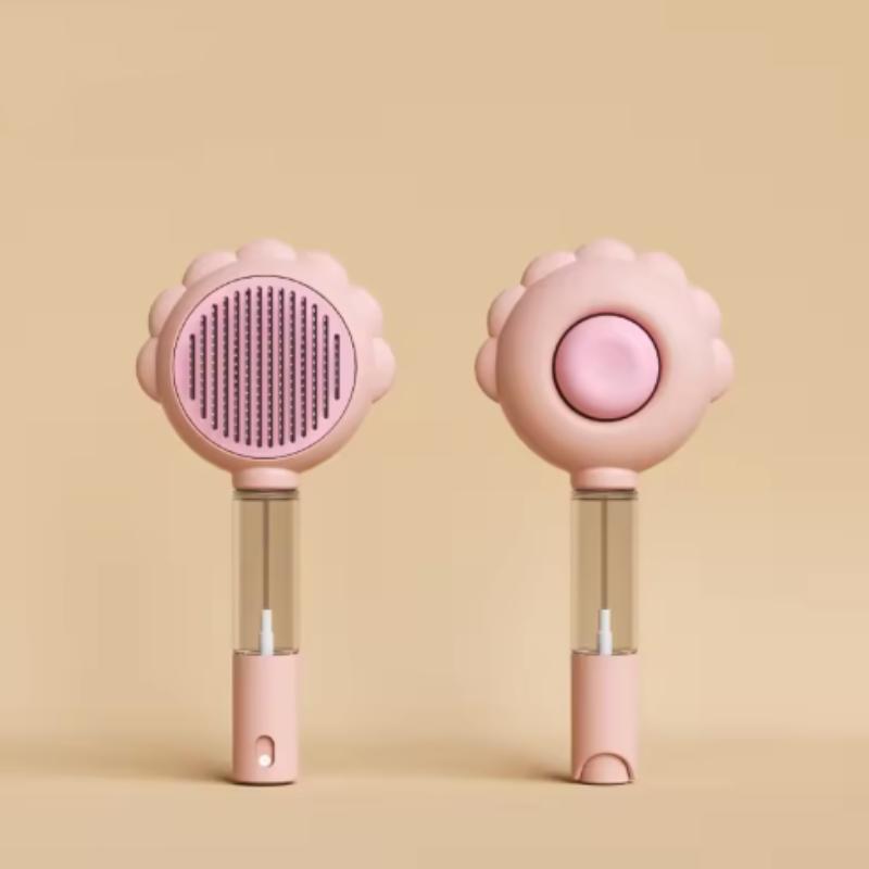 

New Pet Pet Comb One Button Hair Removing Dog Needle Comb Massage Cleaning Cat Comb 3-in-1 Cat spray Comb розовый