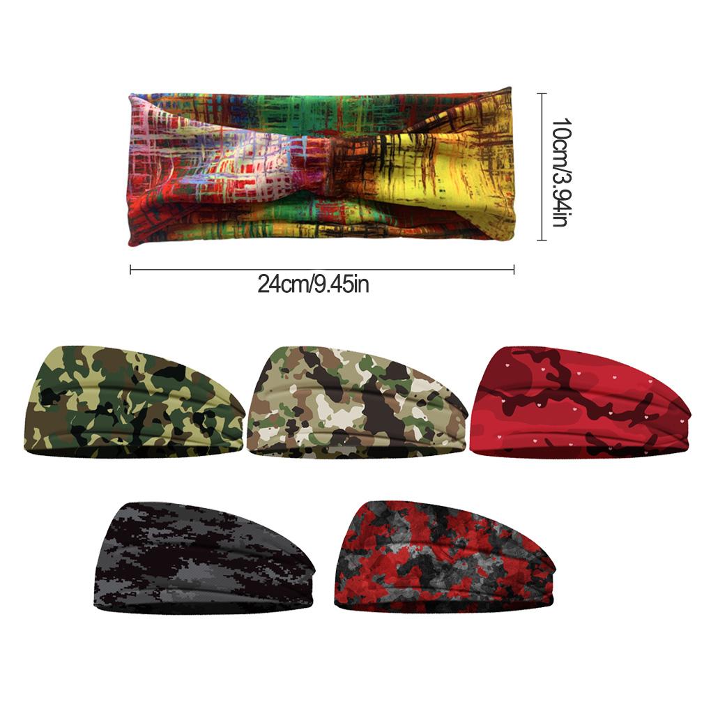 Headband Camouflage Styling Slip Accessories Breathable Hair Softness Print Non Sports Floral Wide for Sporting Yoga