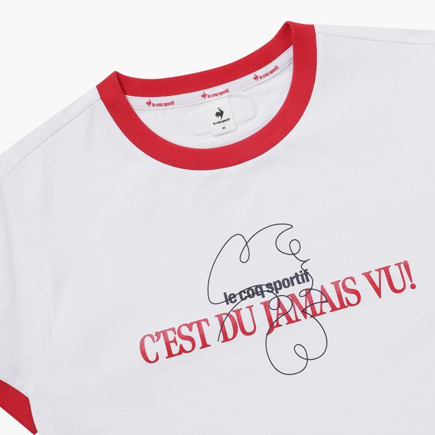 LECOQ Women'S Ringer Short Sleeve T-Shirt - White (Qq122Trs31)